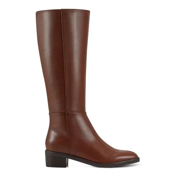 [NEW IN BOX] Easy Spirit Women Loretta Riding Boots Medium Brown Leather 8.5 - Picture 2 of 9